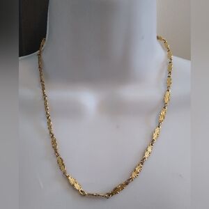 Etched Link Goldtone Necklace